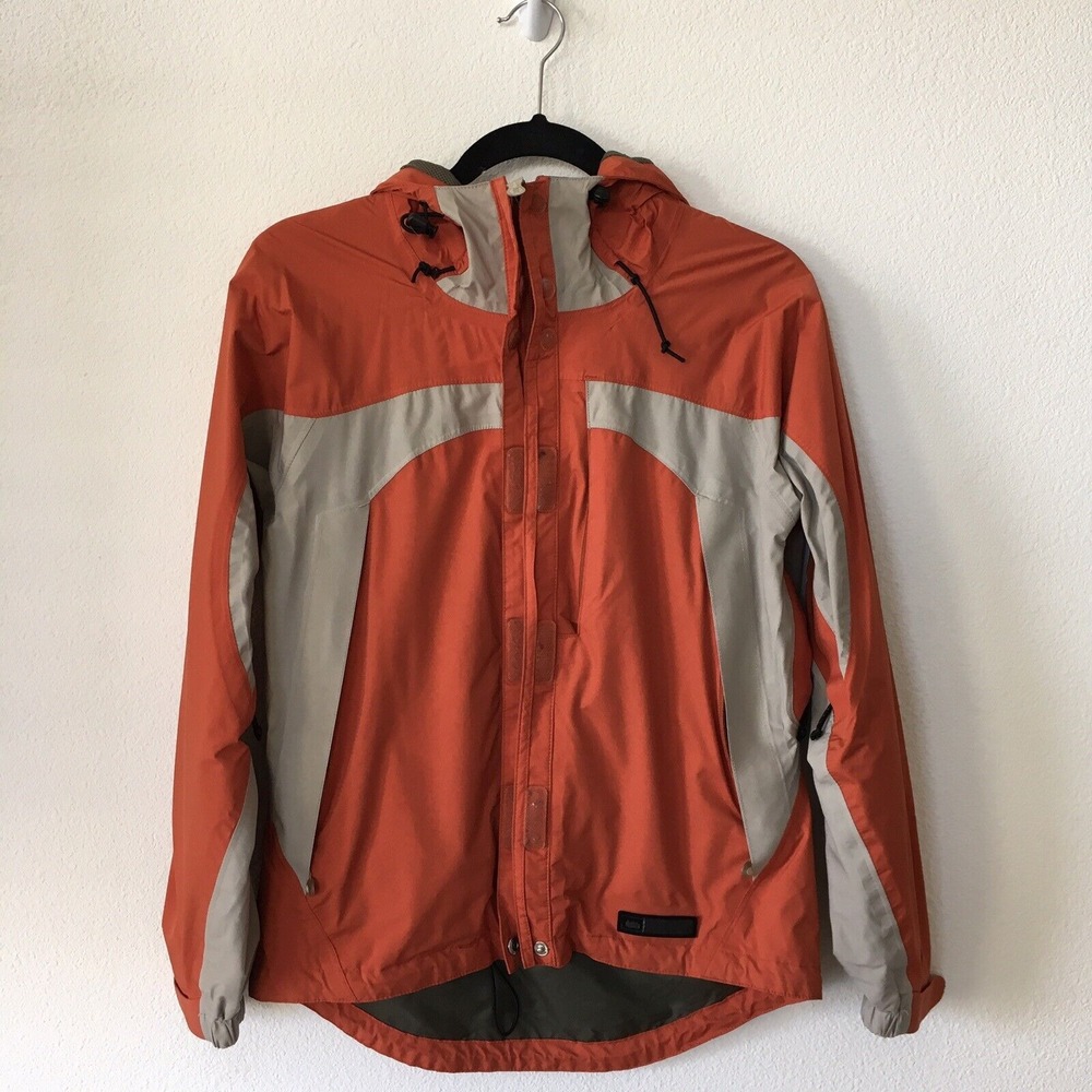 REI Rainjacket Windbreaker Hiking Women Orange Small Waterproof Hooded